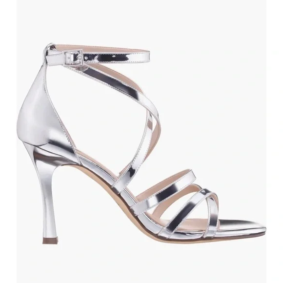 Elegant Silver Strappy Heels - Picture 5 of 8